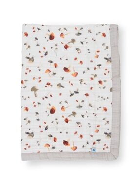 Little Unicorn Mushroom Muslin Baby Quilt - soft cozy